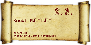 Knebl Máté névjegykártya